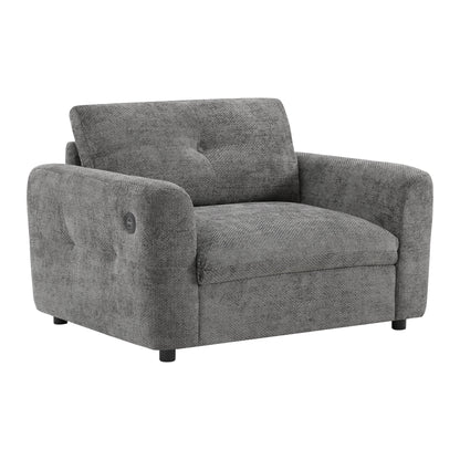 42â?Wide Seat Armchair with Dual-Port Charger and Tufted Pull-Line Design by Harper&Bright Designs