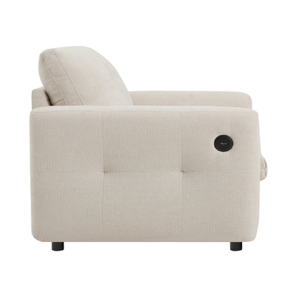42â?Wide Seat Armchair with Dual-Port Charger and Tufted Pull-Line Design by Harper&Bright Designs
