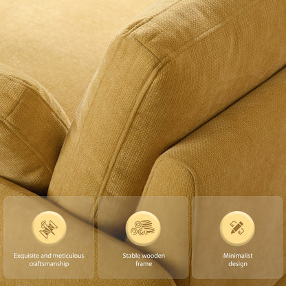 50 Oversized Chenille Lounge Chair - Wide Deep Seat Armchair with Color Block Design & Throw Pillows