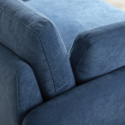 50 Oversized Chenille Lounge Chair - Wide Deep Seat Armchair with Color Block Design & Throw Pillows