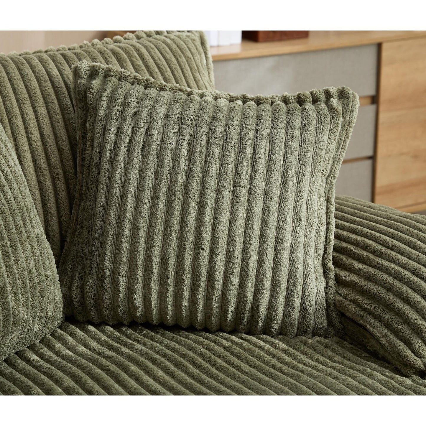 54.75 W Oversized Chaise Lounge Chair Fluffy Cushioned Sofa Bed with 2 Pillows