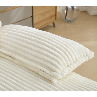 54.75 W Oversized Chaise Lounge Chair Fluffy Cushioned Sofa Bed with 2 Pillows