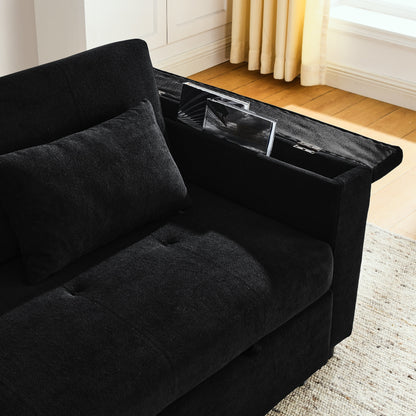 54 Pull-Out Sleeper Sofa Bed Double Seat Recliner Sofa Bed