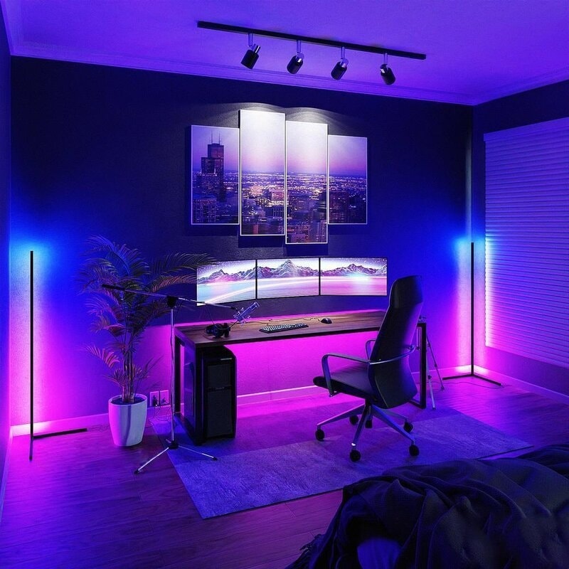 55 RGB Metal Corner Lamp Minimalist LED Floor Lamp