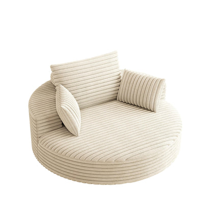 55L Corduroy Chenille Foam Single Swivel Chair, Fluffy Modern Sleeper, 360 Degree Swivel Chair, Lounge and Projection Room