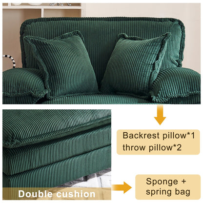 56.9 W Oversized Chair with Ottoman, Reading Chair for Bedroom, Lazy Sofa Bed, Modern Over Sized Single Recliner Couch