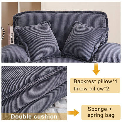 56.9 W Oversized Chair with Ottoman, Reading Chair for Bedroom, Lazy Sofa Bed, Modern Over Sized Single Recliner Couch