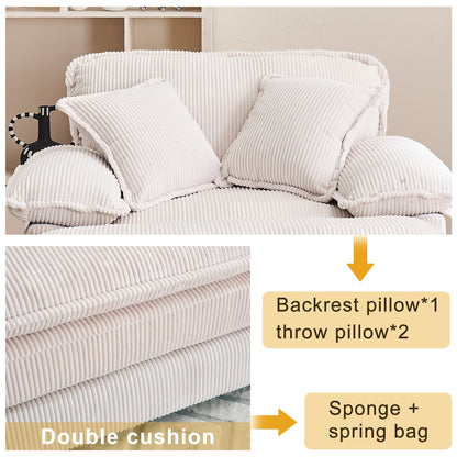 56.9 W Oversized Chair with Ottoman, Reading Chair for Bedroom, Lazy Sofa Bed, Modern Over Sized Single Recliner Couch