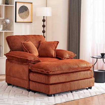 56.9 W Oversized Chair with Ottoman, Reading Chair for Bedroom, Lazy Sofa Bed, Modern Over Sized Single Recliner Couch