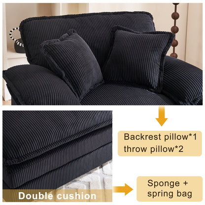 56.9 W Oversized Chair with Ottoman, Reading Chair for Bedroom, Lazy Sofa Bed, Modern Over Sized Single Recliner Couch
