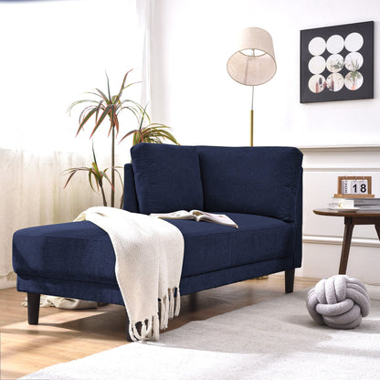 65 Modern Linen Corner Chaise Lounge with Removable Cushions, Sleeper Sofa Bed, Leisure Sofa, Upholstered Chaise Lounge