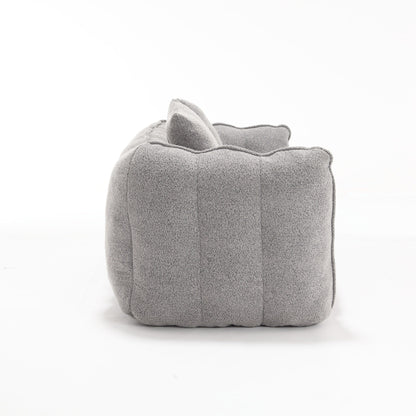 66 Chenille Square Beanbag Chair with High-Resilience Foam Core, Armrests and Handle