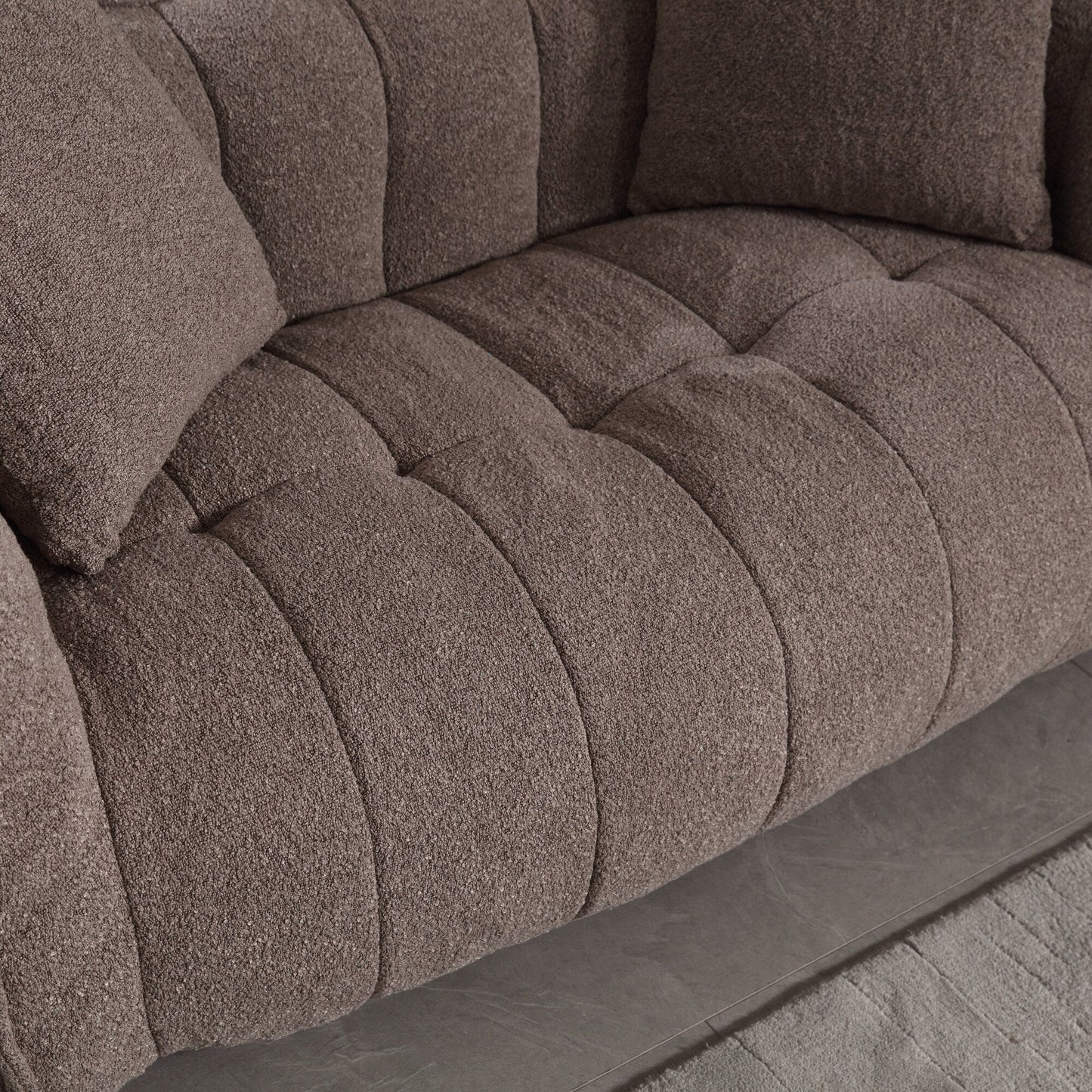 66 Chenille Square Beanbag Chair with High-Resilience Foam Core, Armrests and Handle