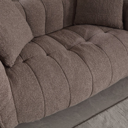 66 Chenille Square Beanbag Chair with High-Resilience Foam Core, Armrests and Handle