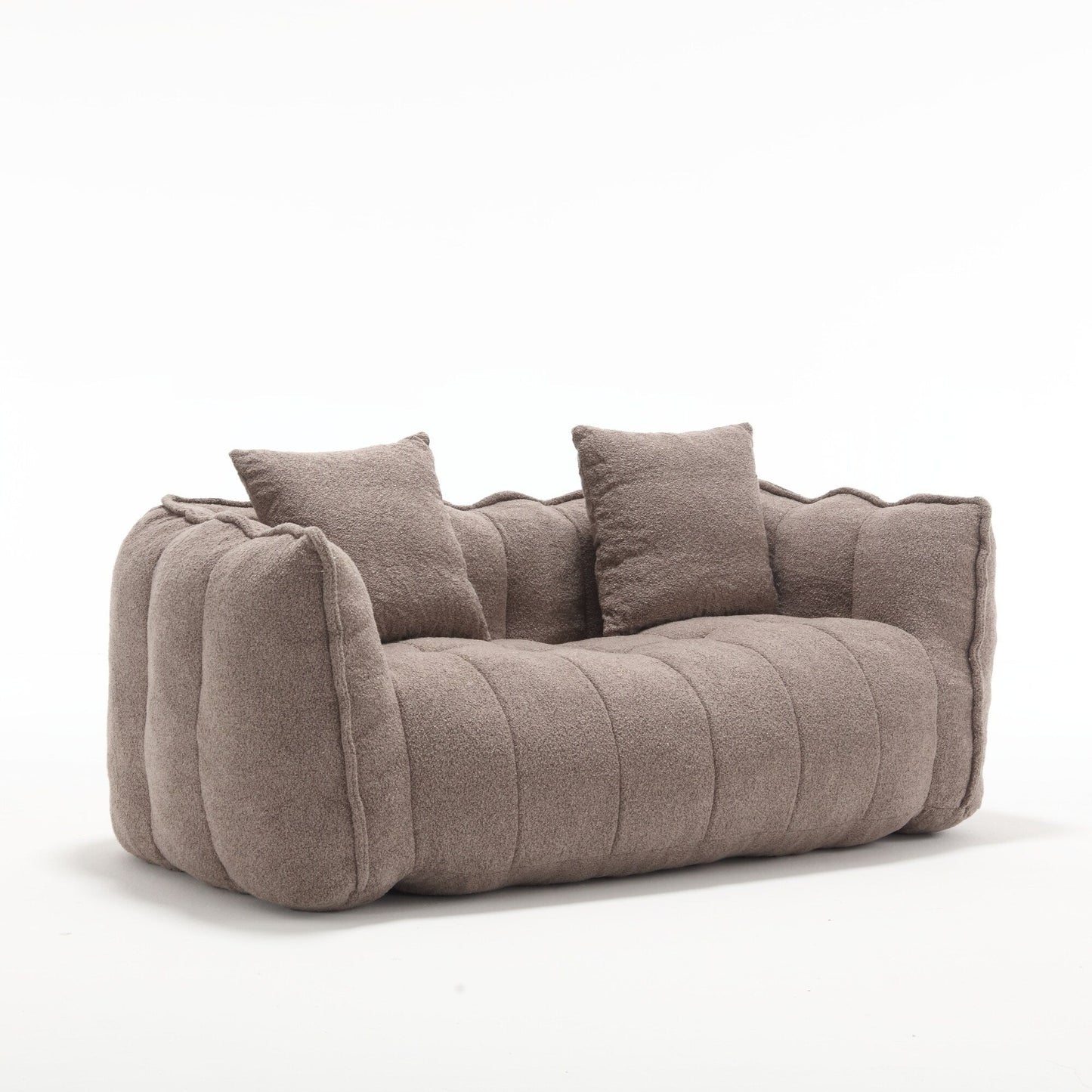 66 Chenille Square Beanbag Chair with High-Resilience Foam Core, Armrests and Handle