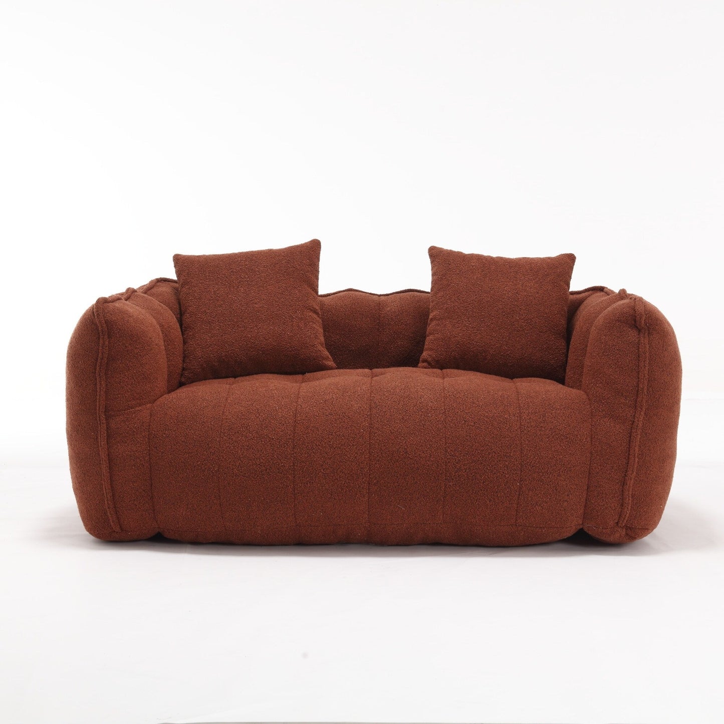 66 Chenille Square Beanbag Chair with High-Resilience Foam Core, Armrests and Handle