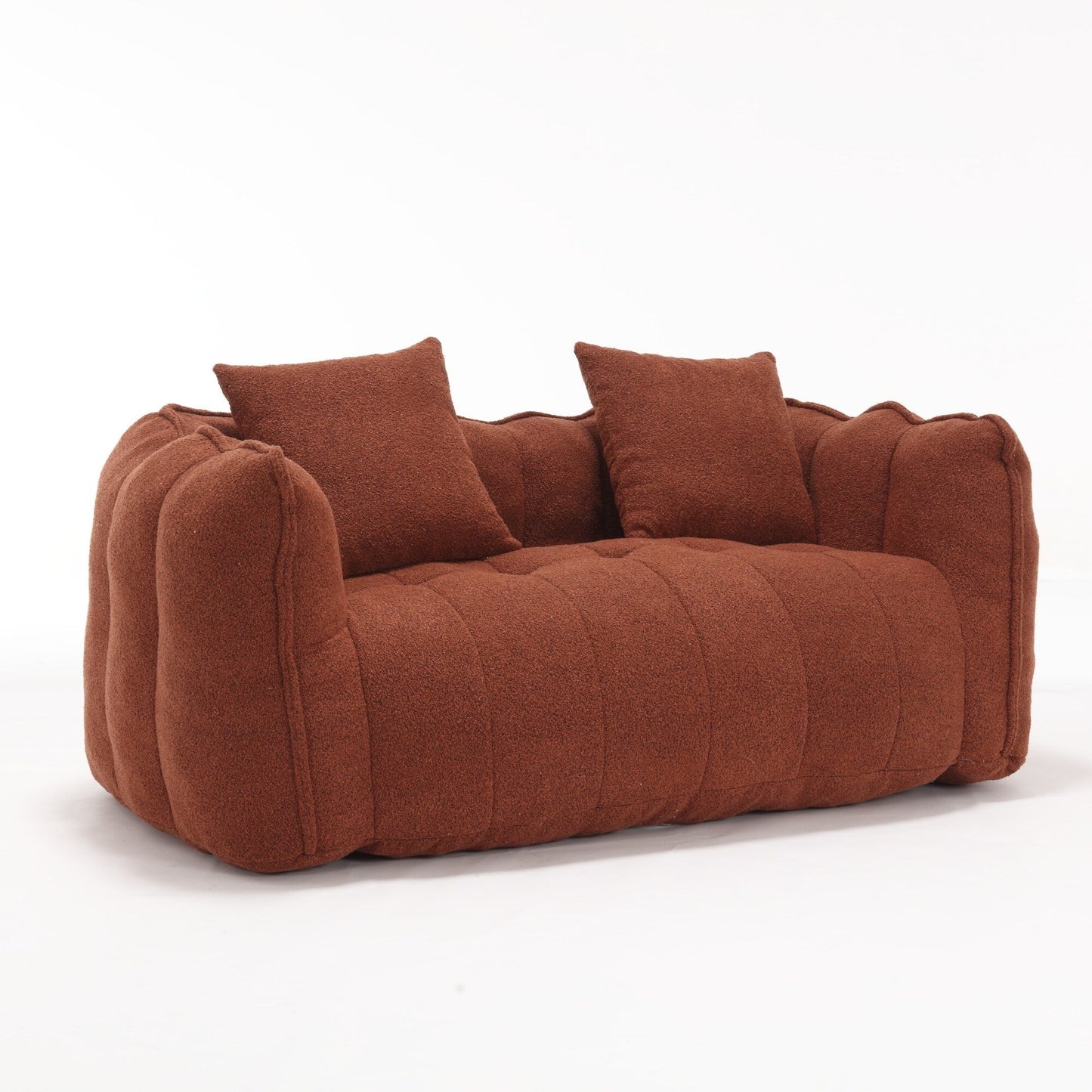 66 Chenille Square Beanbag Chair with High-Resilience Foam Core, Armrests and Handle