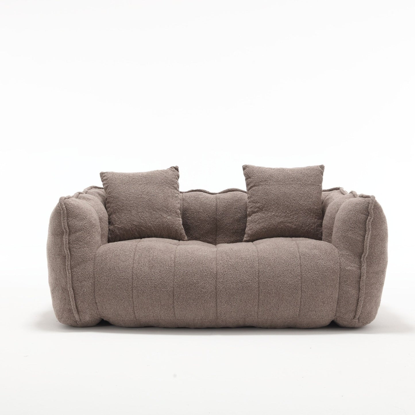 66 Chenille Square Beanbag Chair with High-Resilience Foam Core, Armrests and Handle