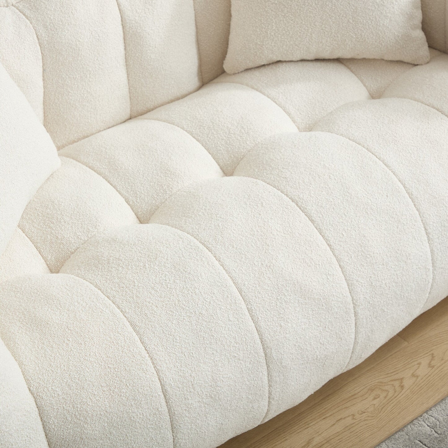 66 Chenille Square Beanbag Chair with High-Resilience Foam Core, Armrests and Handle