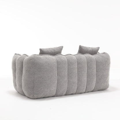 66 Chenille Square Beanbag Chair with High-Resilience Foam Core, Armrests and Handle