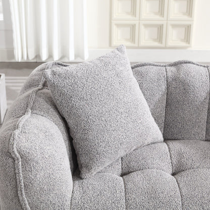 66 Chenille Square Beanbag Chair with High-Resilience Foam Core, Armrests and Handle