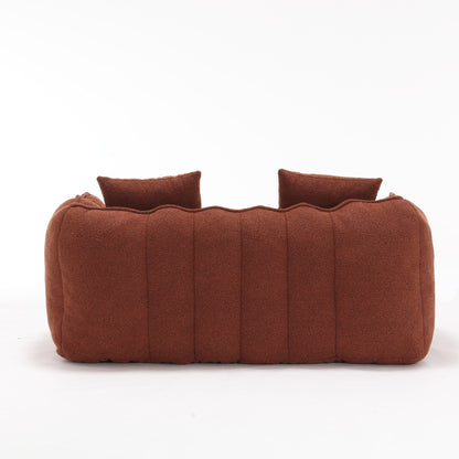 66 Chenille Square Beanbag Chair with High-Resilience Foam Core, Armrests and Handle