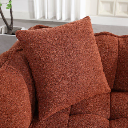66 Chenille Square Beanbag Chair with High-Resilience Foam Core, Armrests and Handle