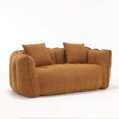 66 Chenille Square Beanbag Chair with High-Resilience Foam Core, Armrests and Handle