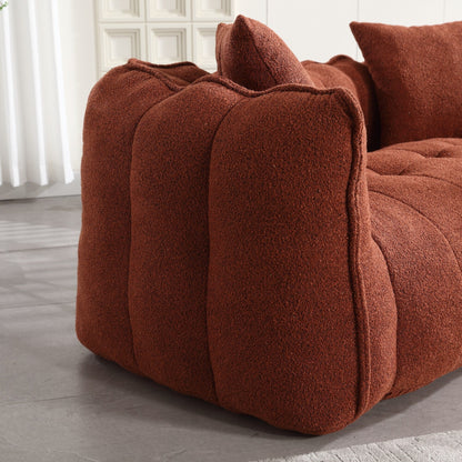 66 Chenille Square Beanbag Chair with High-Resilience Foam Core, Armrests and Handle