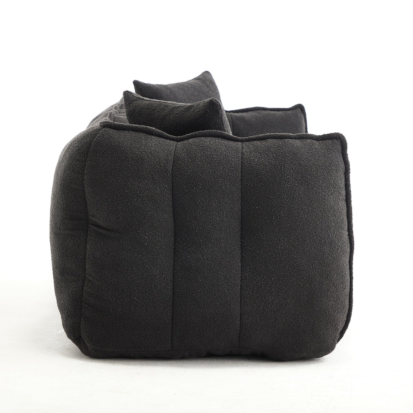 66 Chenille Square Beanbag Chair with High-Resilience Foam Core, Armrests and Handle