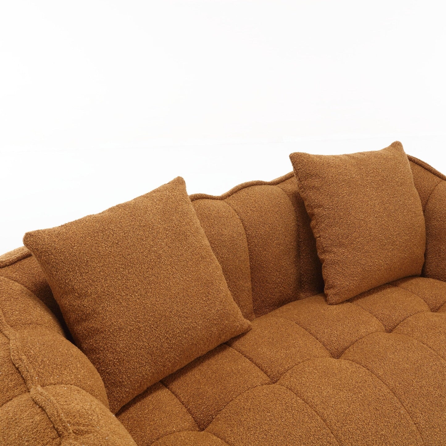 66 Chenille Square Beanbag Chair with High-Resilience Foam Core, Armrests and Handle