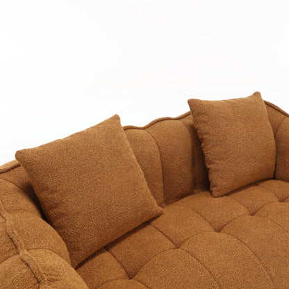 66 Chenille Square Beanbag Chair with High-Resilience Foam Core, Armrests and Handle