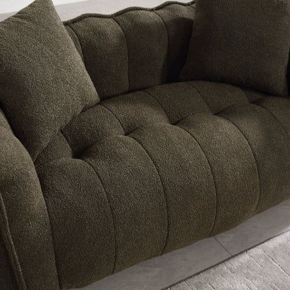 66 Chenille Square Beanbag Chair with High-Resilience Foam Core, Armrests and Handle