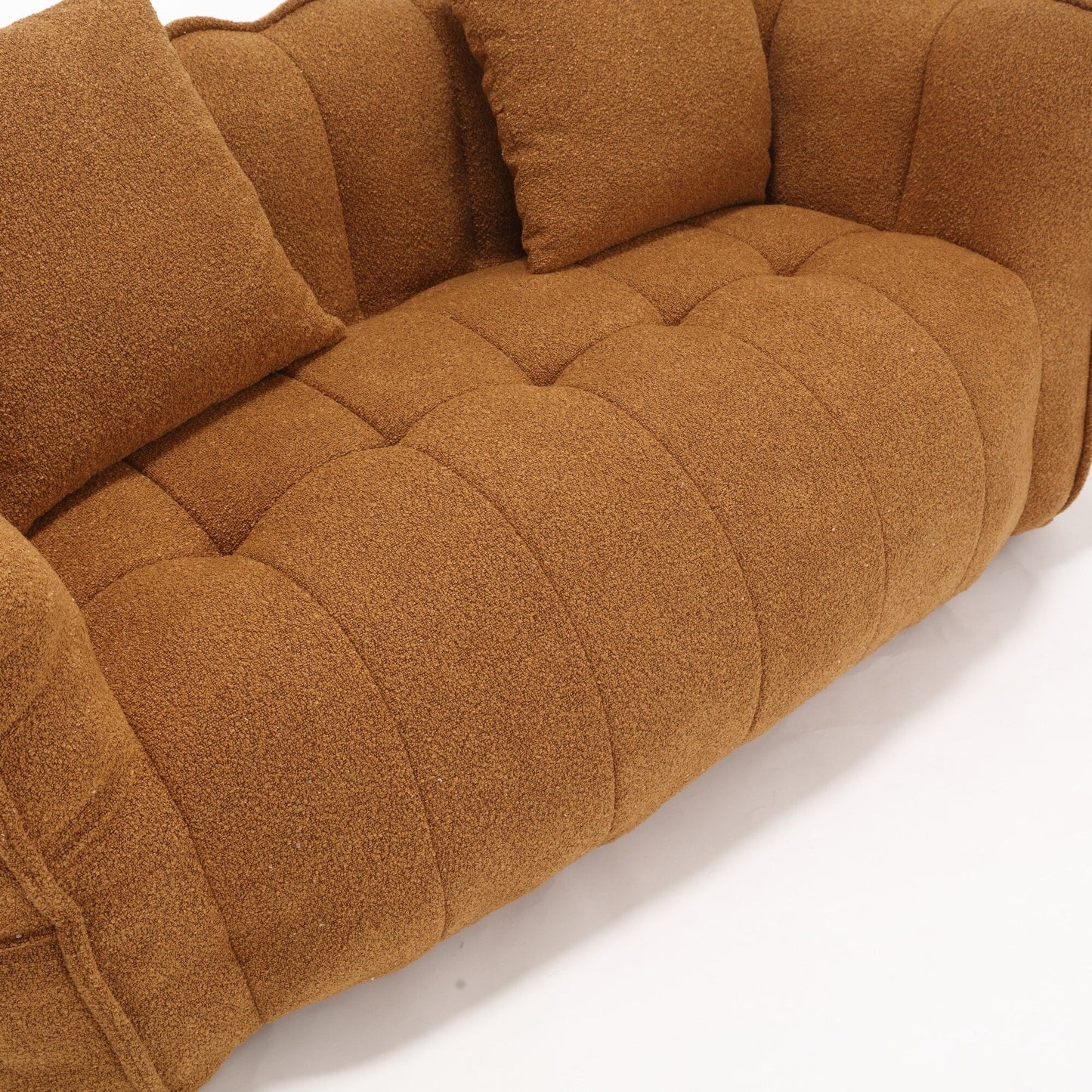 66 Chenille Square Beanbag Chair with High-Resilience Foam Core, Armrests and Handle