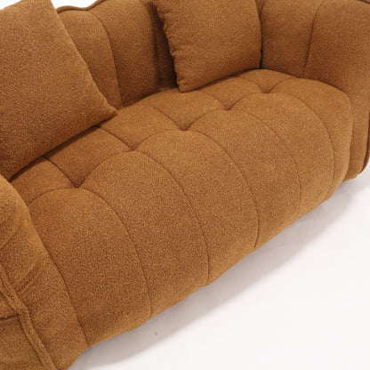 66 Chenille Square Beanbag Chair with High-Resilience Foam Core, Armrests and Handle