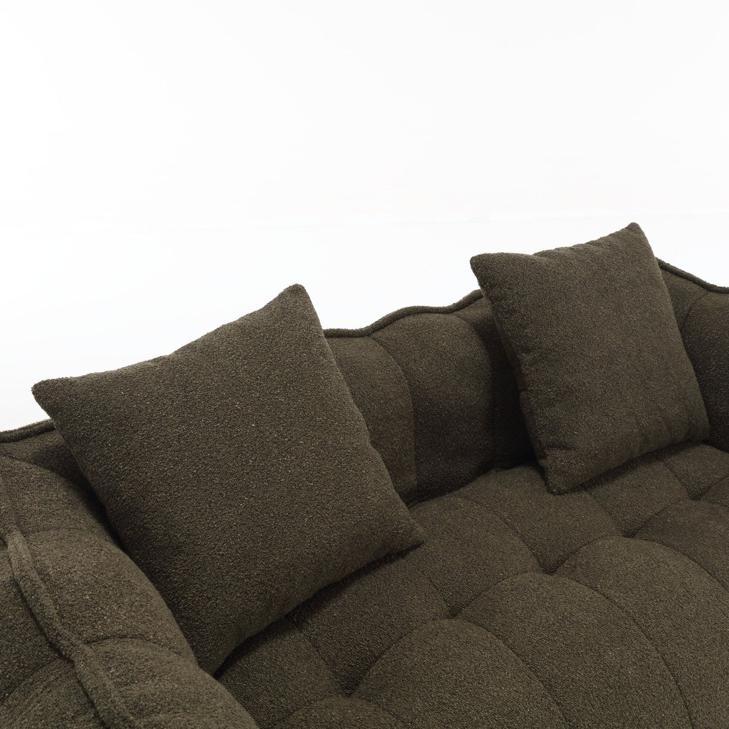 66 Chenille Square Beanbag Chair with High-Resilience Foam Core, Armrests and Handle