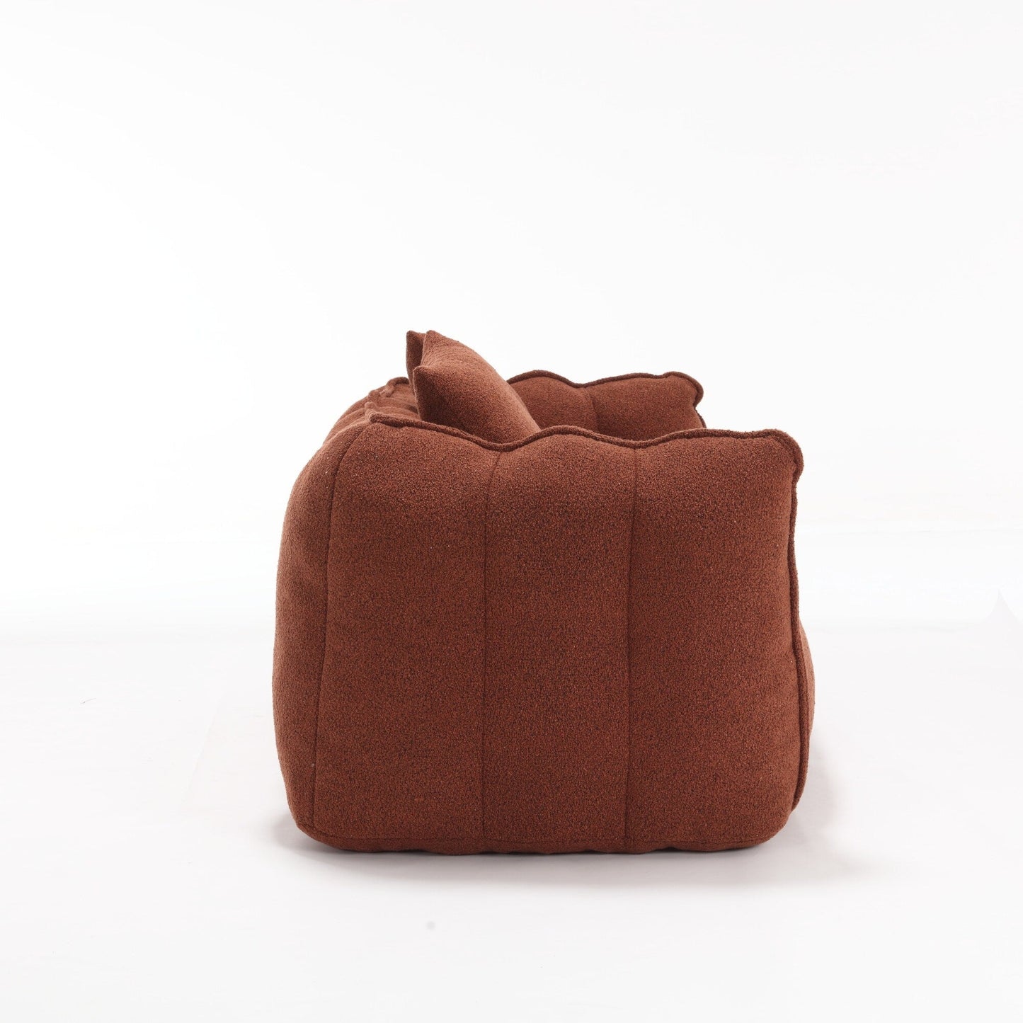 66 Chenille Square Beanbag Chair with High-Resilience Foam Core, Armrests and Handle