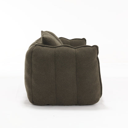 66 Chenille Square Beanbag Chair with High-Resilience Foam Core, Armrests and Handle