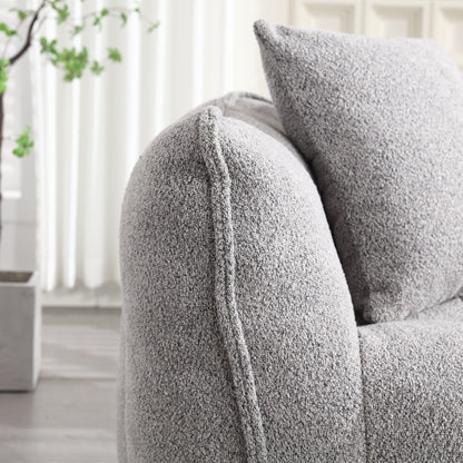 66 Chenille Square Beanbag Chair with High-Resilience Foam Core, Armrests and Handle