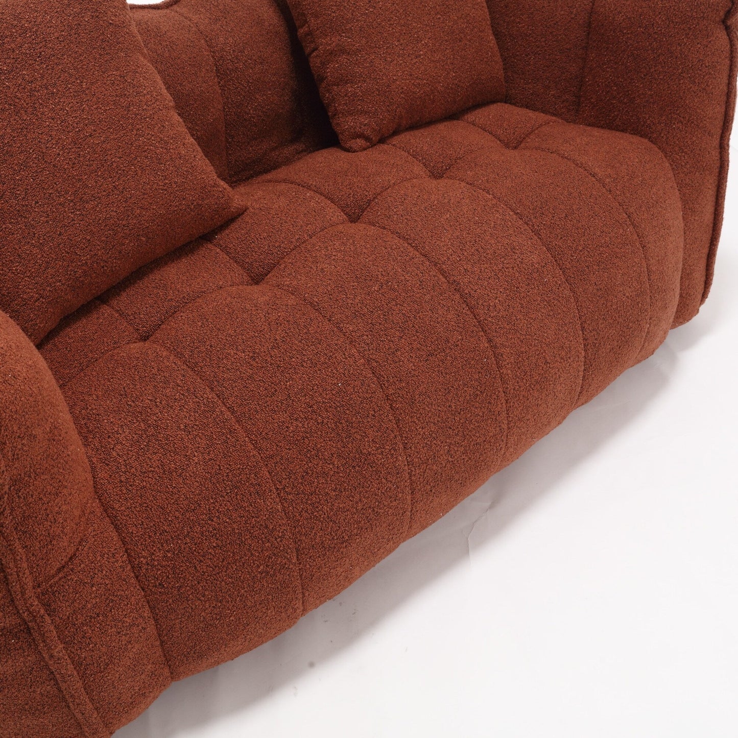 66 Chenille Square Beanbag Chair with High-Resilience Foam Core, Armrests and Handle