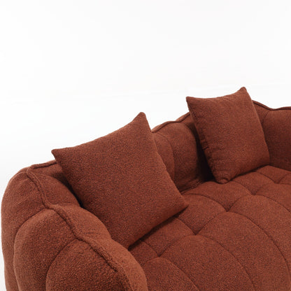 66 Chenille Square Beanbag Chair with High-Resilience Foam Core, Armrests and Handle
