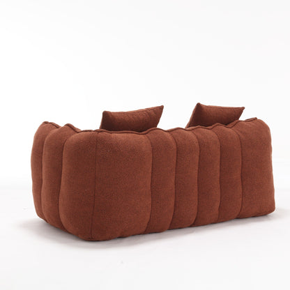 66 Chenille Square Beanbag Chair with High-Resilience Foam Core, Armrests and Handle