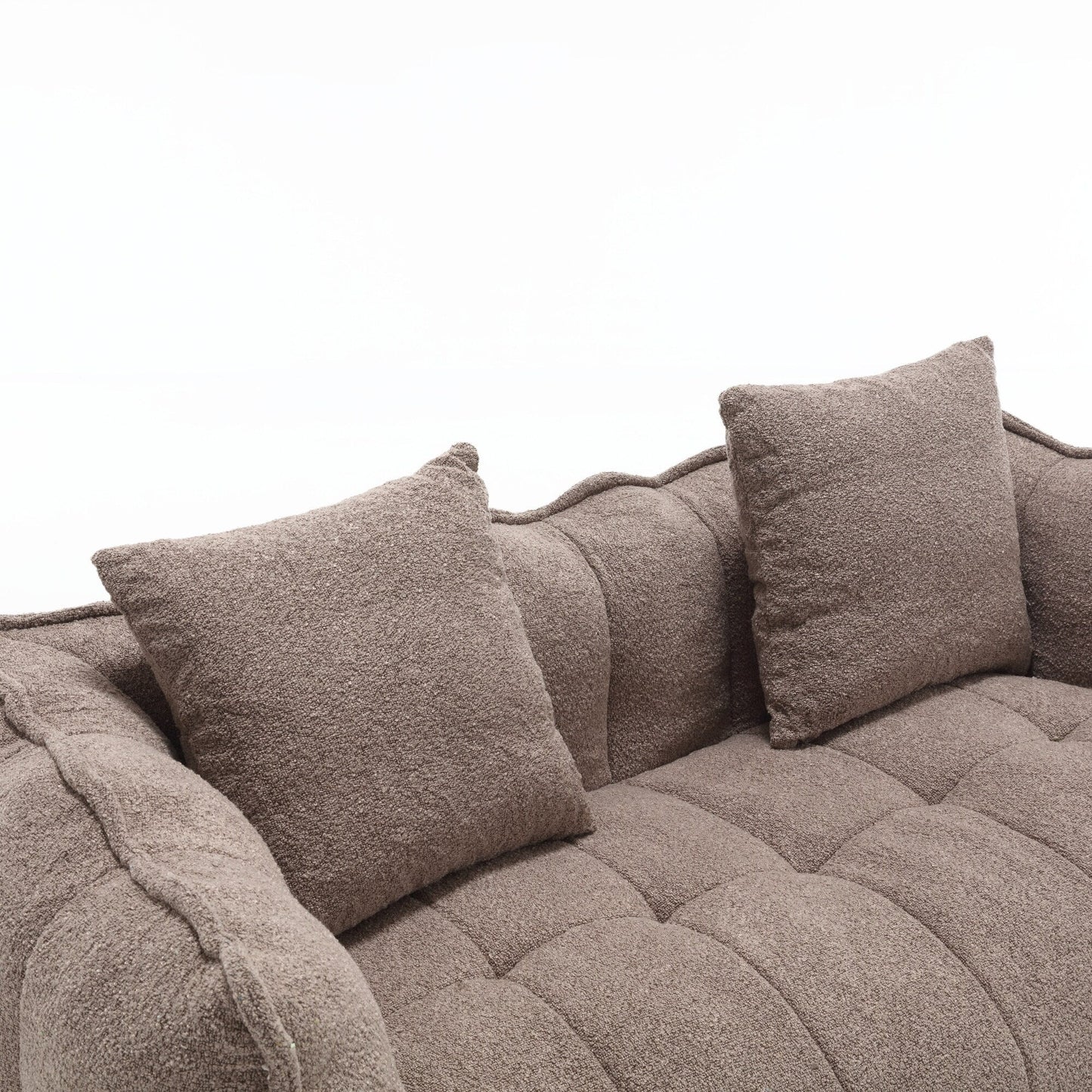 66 Chenille Square Beanbag Chair with High-Resilience Foam Core, Armrests and Handle