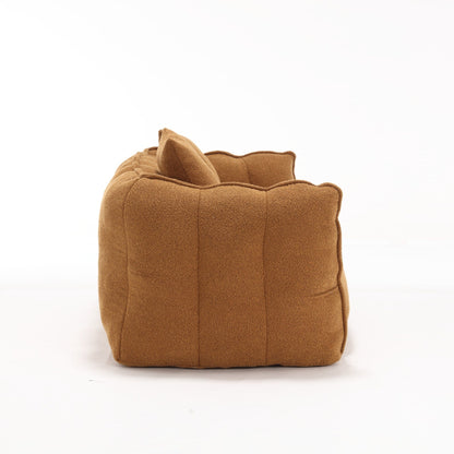 66 Chenille Square Beanbag Chair with High-Resilience Foam Core, Armrests and Handle