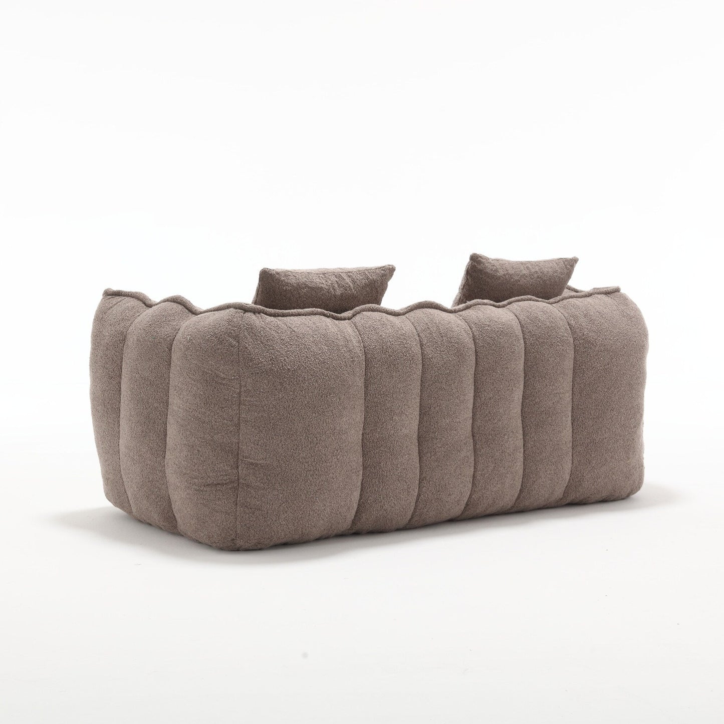 66 Chenille Square Beanbag Chair with High-Resilience Foam Core, Armrests and Handle