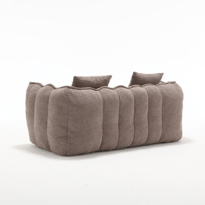 66 Chenille Square Beanbag Chair with High-Resilience Foam Core, Armrests and Handle