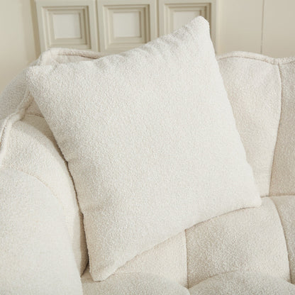 66 Chenille Square Beanbag Chair with High-Resilience Foam Core, Armrests and Handle