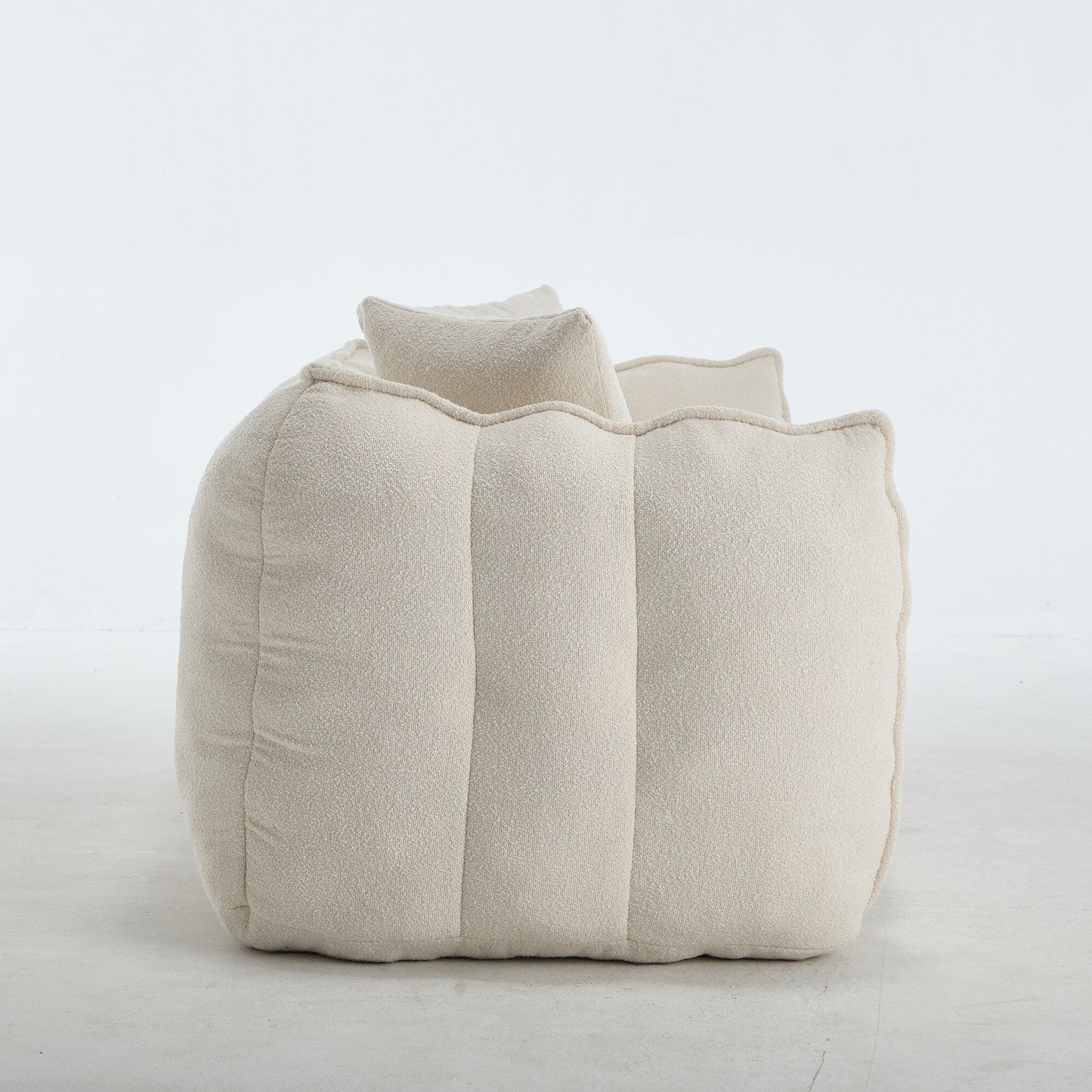 66 Chenille Square Beanbag Chair with High-Resilience Foam Core, Armrests and Handle