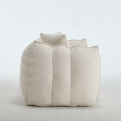 66 Chenille Square Beanbag Chair with High-Resilience Foam Core, Armrests and Handle