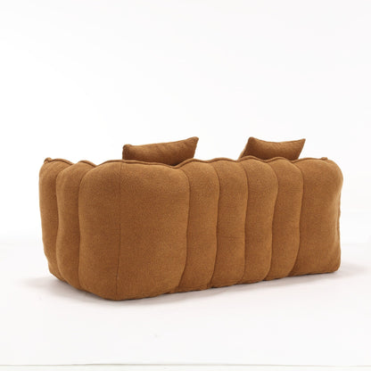 66 Chenille Square Beanbag Chair with High-Resilience Foam Core, Armrests and Handle